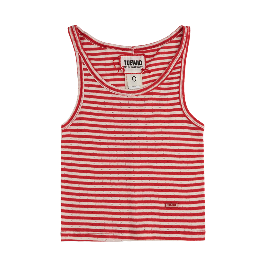 투위드 립 탱크탑나시 스트라이프 레드(Tuewid Ribbed Sleeveless Tank Top In Red Stripe)