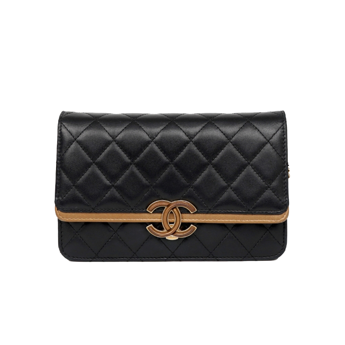 샤넬 WOC 더블 플랩 체인 크로스백 블랙 골드 AP0424 28번대(Chanel WOC Double Flap Chain Crossbody Bag Black & Gold AP0424 28 Series) - 1