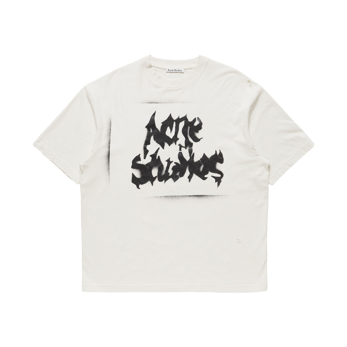 아크네 스튜디오 고딕 로고 티셔츠 더스티 화이트(Acne Studios Gothic Logo T-Shirt Dusty White) - 1