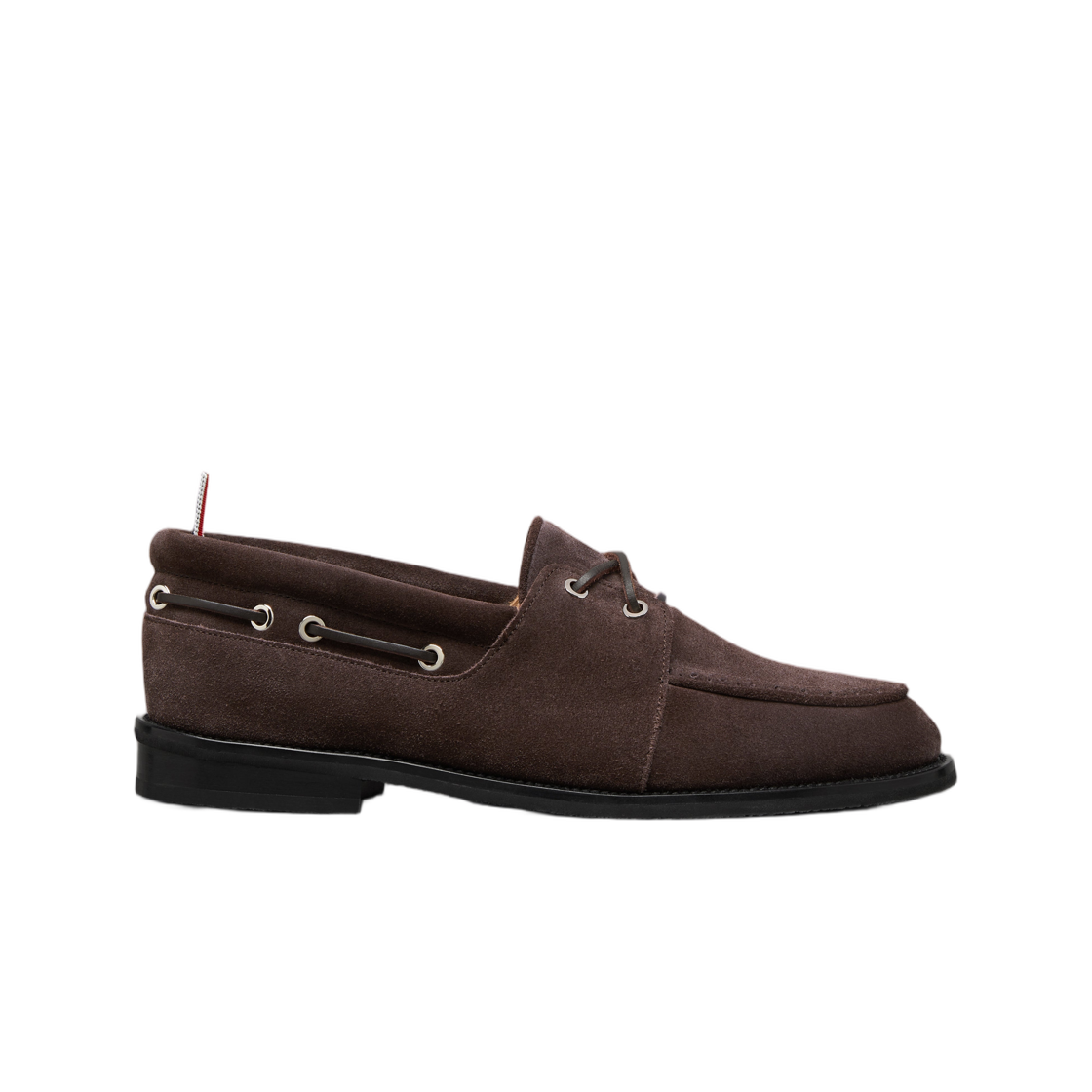 톰브라운 카프 스웨이드 레더 솔 보트 슈 다크 브라운(Thom Browne Calf Suede Leather Sole Boat Shoe Dark Brown) - 1