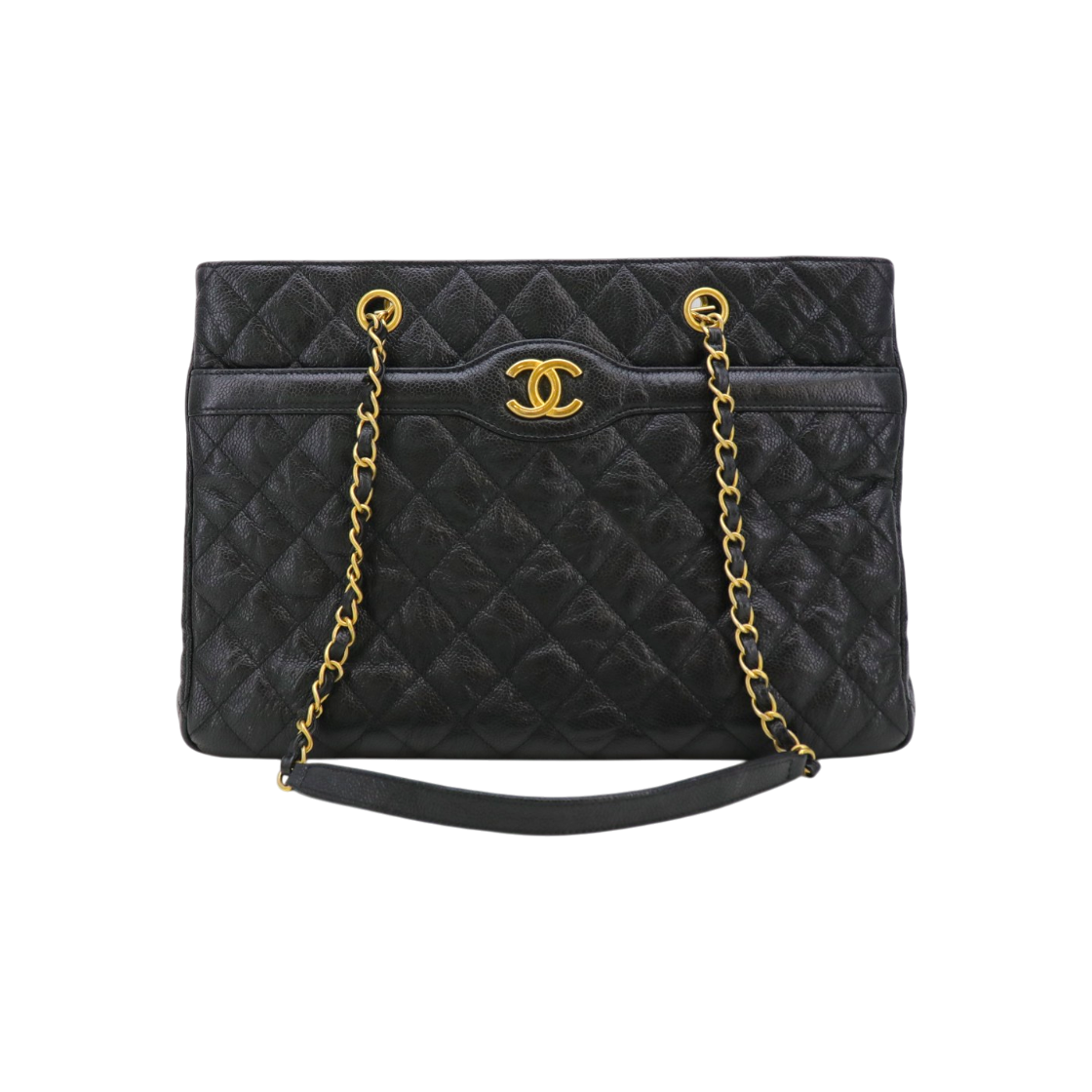 ITEE4IUTOT38 Chanel CC Logo Caviar Gold Hardware Shoulder Bag 21 Series