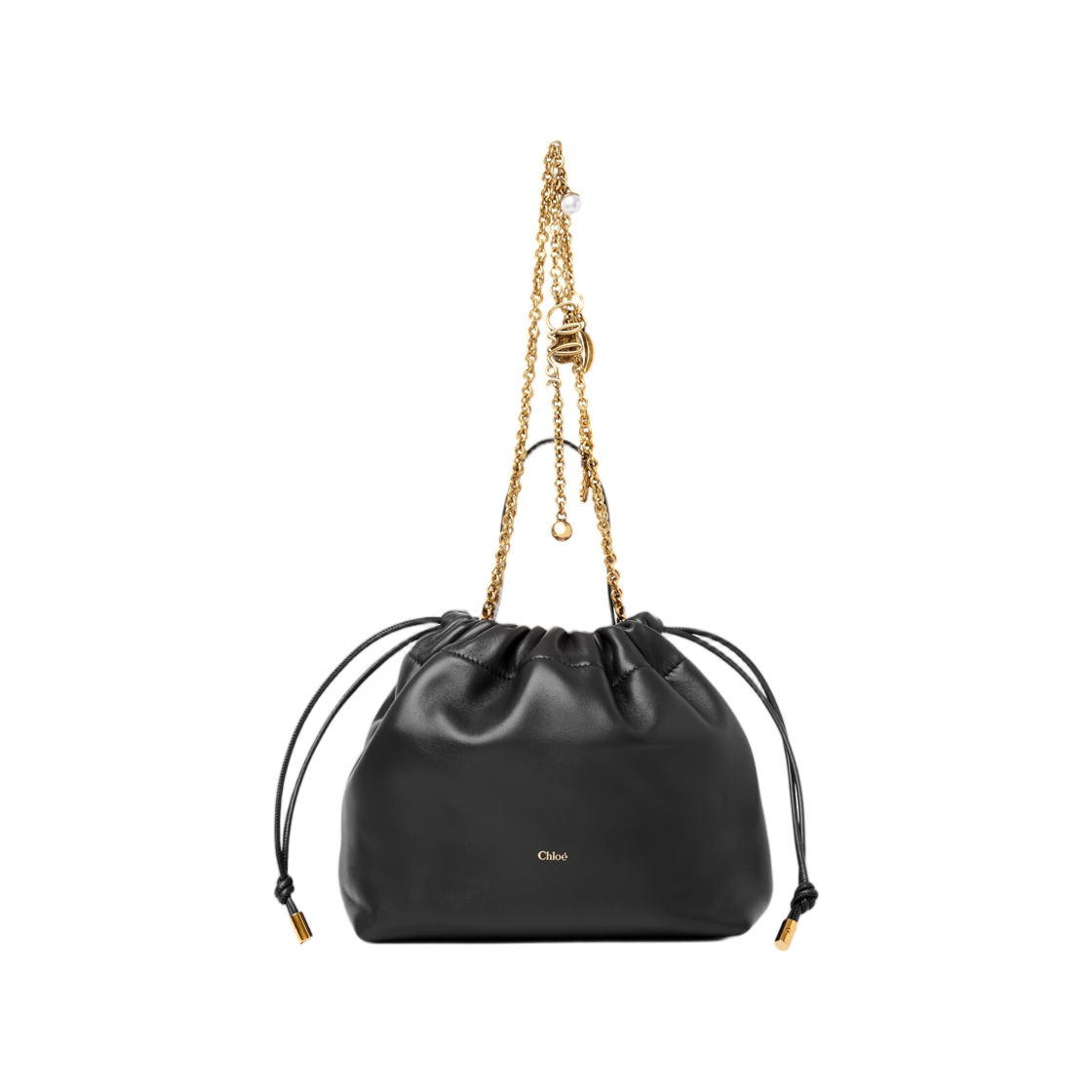 끌로에 스몰 끌로에 아이콘 숄더백 체인 소프트 레더 블랙(Chloe Small Chloe Icons Shoulder Bag with Chain in Soft Leather Black) - 1