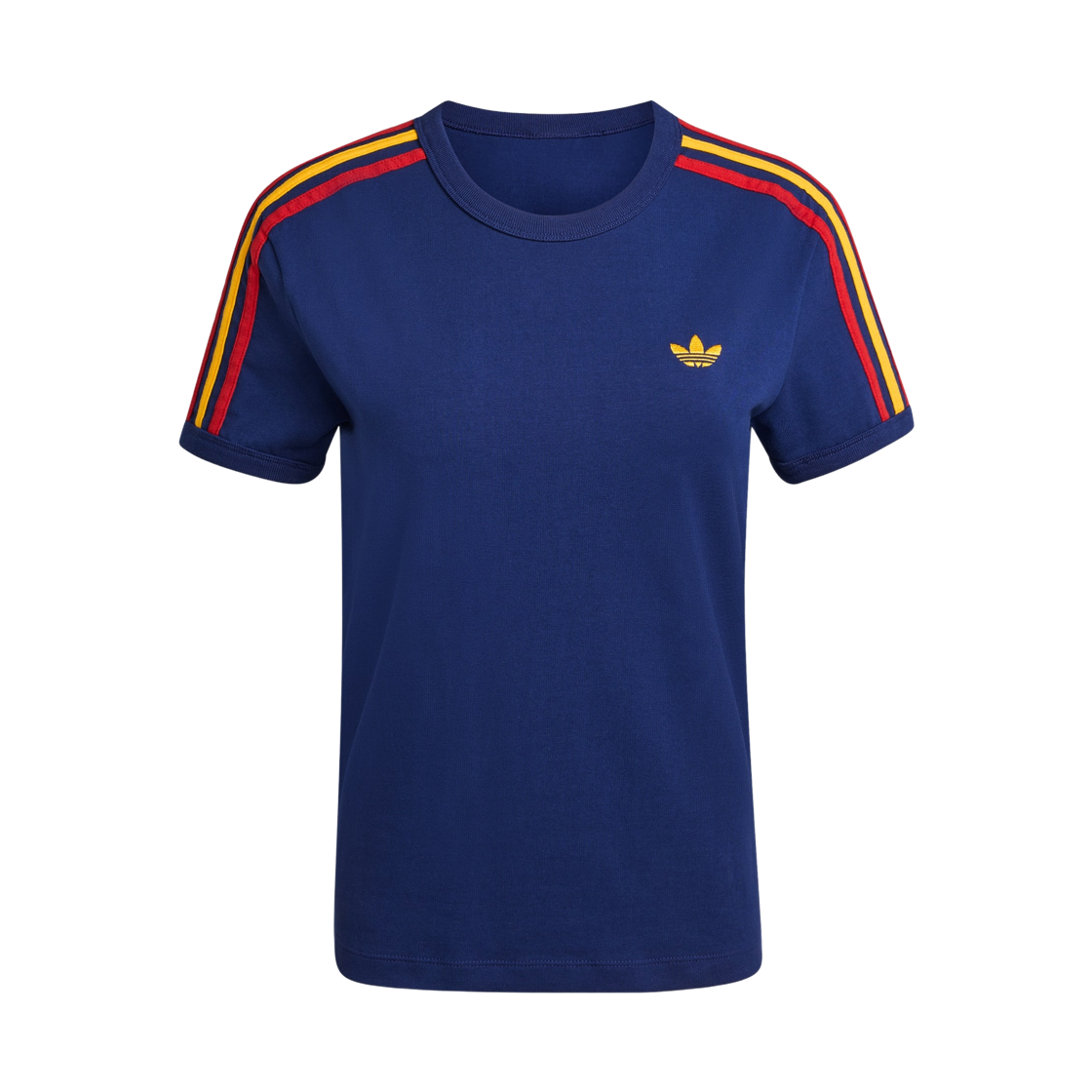 KE9380 (W) Adidas 3-Stripe Slim T-Shirt Dark Blue Team Power Red 2 - KR Sizing