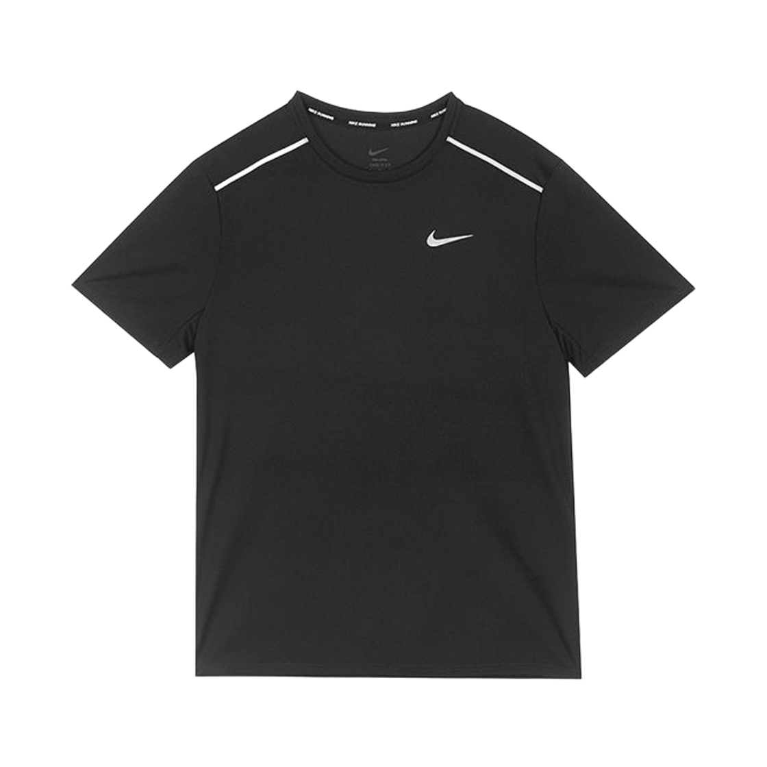 나이키 마일러 드라이핏 숏슬리브 러닝 탑 블랙 - 아시아(Nike Miler Dri-Fit Short Sleeve Running Top Black - Asia) - 1