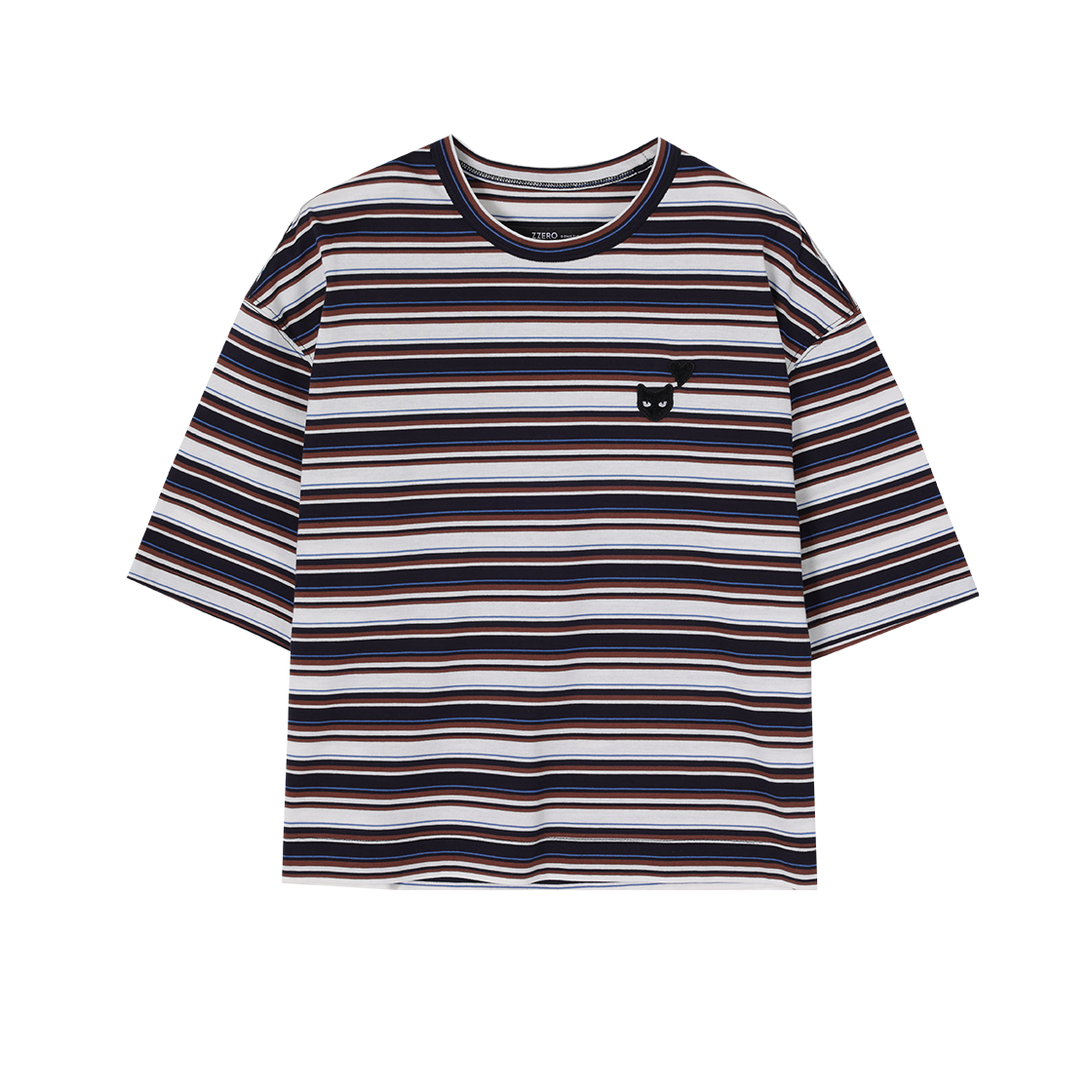 WI3TS861NY (W) SONGZIO ZZERO Love Panther Crop T Shirt Navy