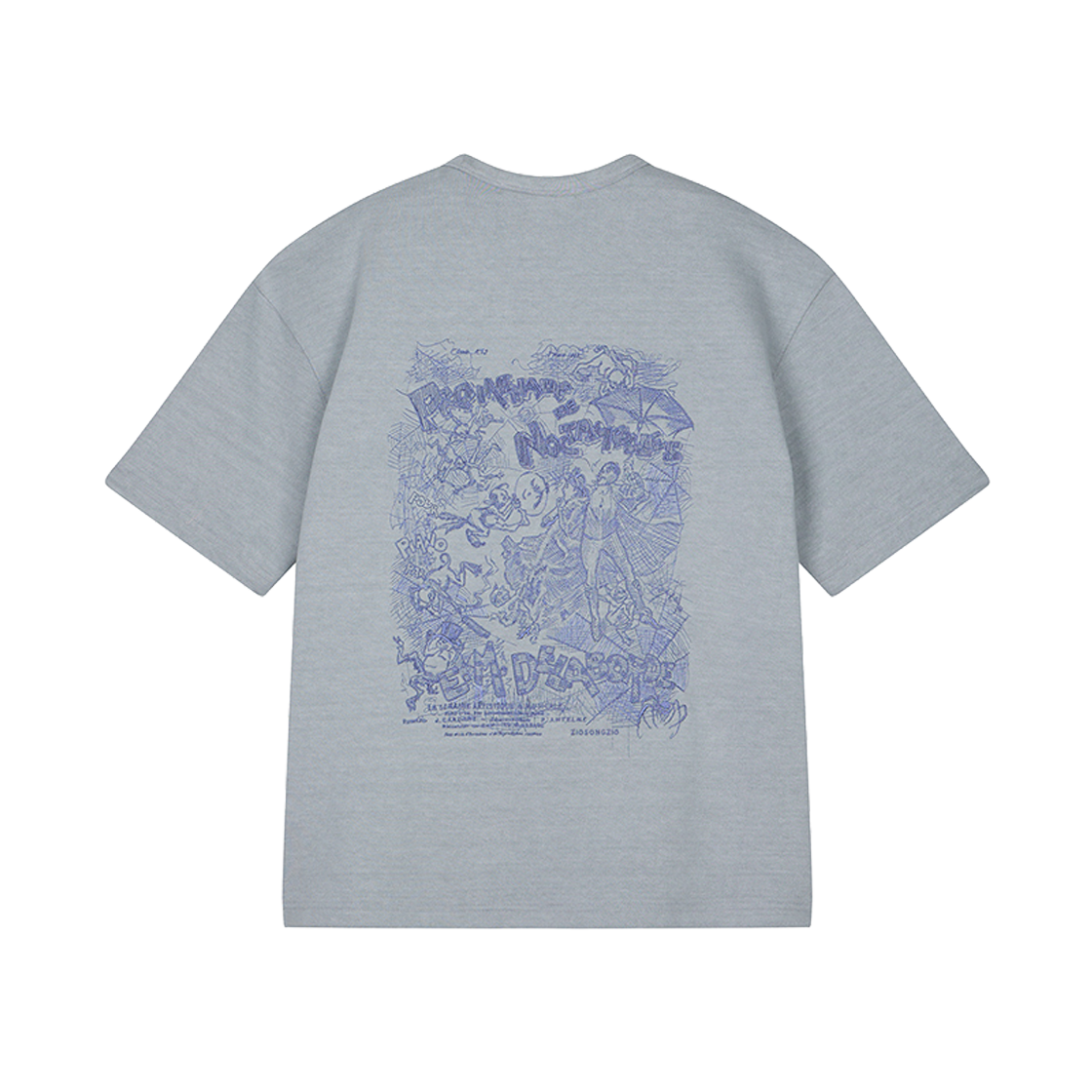 ZI3TS371GY ZIOSONGZIO Nocturne Artwork T-Shirt Grey