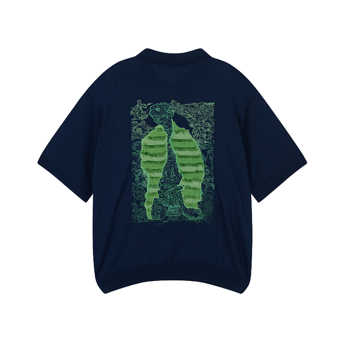 지오송지오 쉴레 포트레이트 카라 니트 네이비 ZI3KT318NY(ZIOSONGZIO Schiele Portrait Collared Knit)