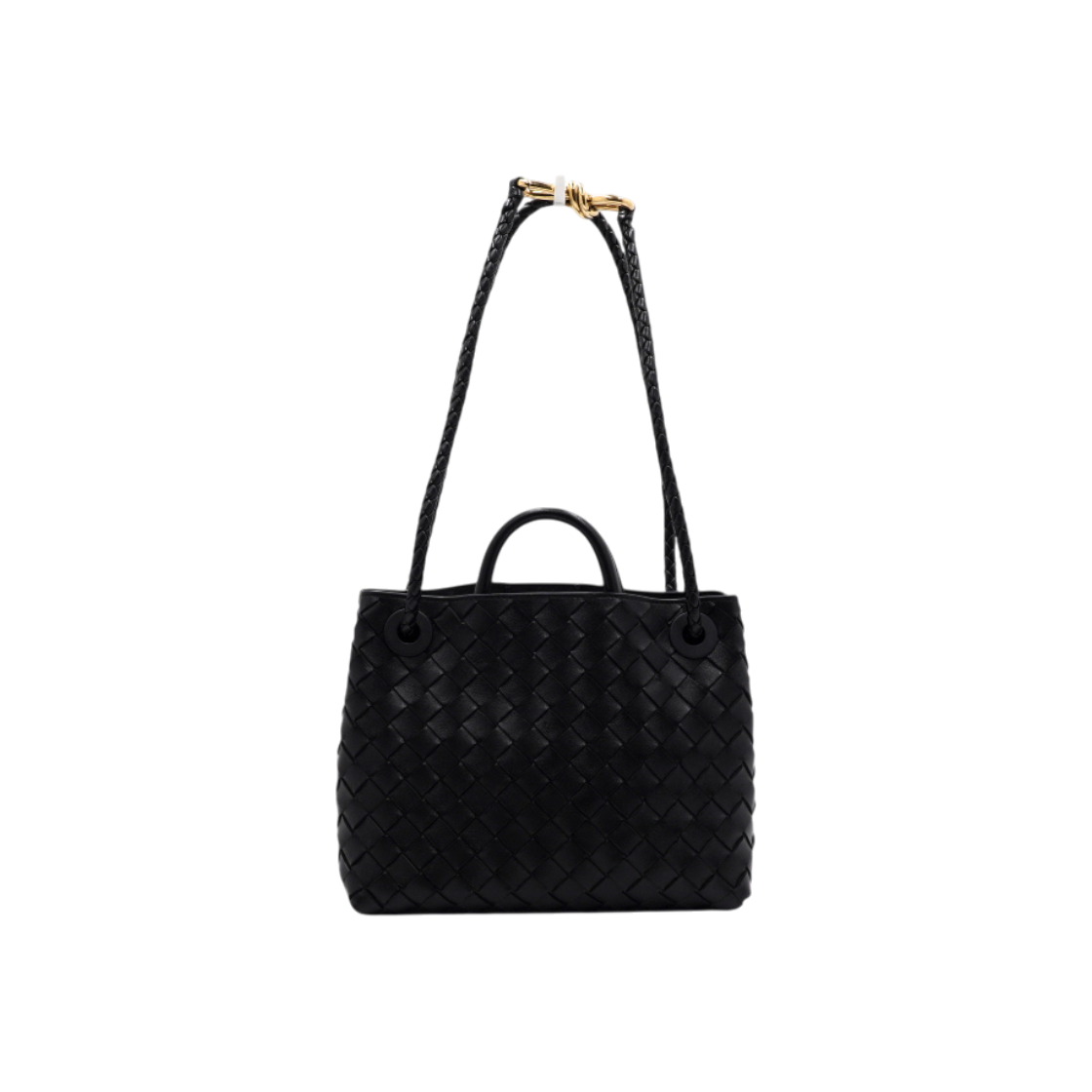 IT5MDOV7EBG8 Bottega Veneta Black Intrecciato Small Andiamo Top Handle Tote & Shoulder Bag
