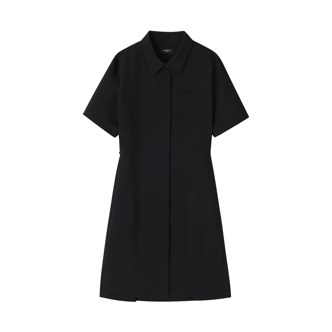 WI3OP312BK (W) SONGZIO Floral Embroidered Shirt One Piece Black