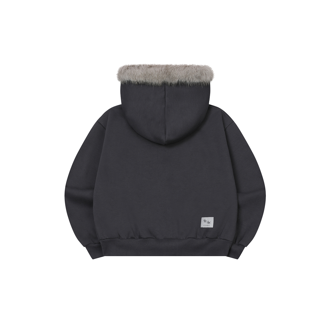 코이리스 소이 투웨이 퍼 후드 집업 차콜(Coiris Soi 2 Way Fur Hood Zip-Up Charcoal) - 2