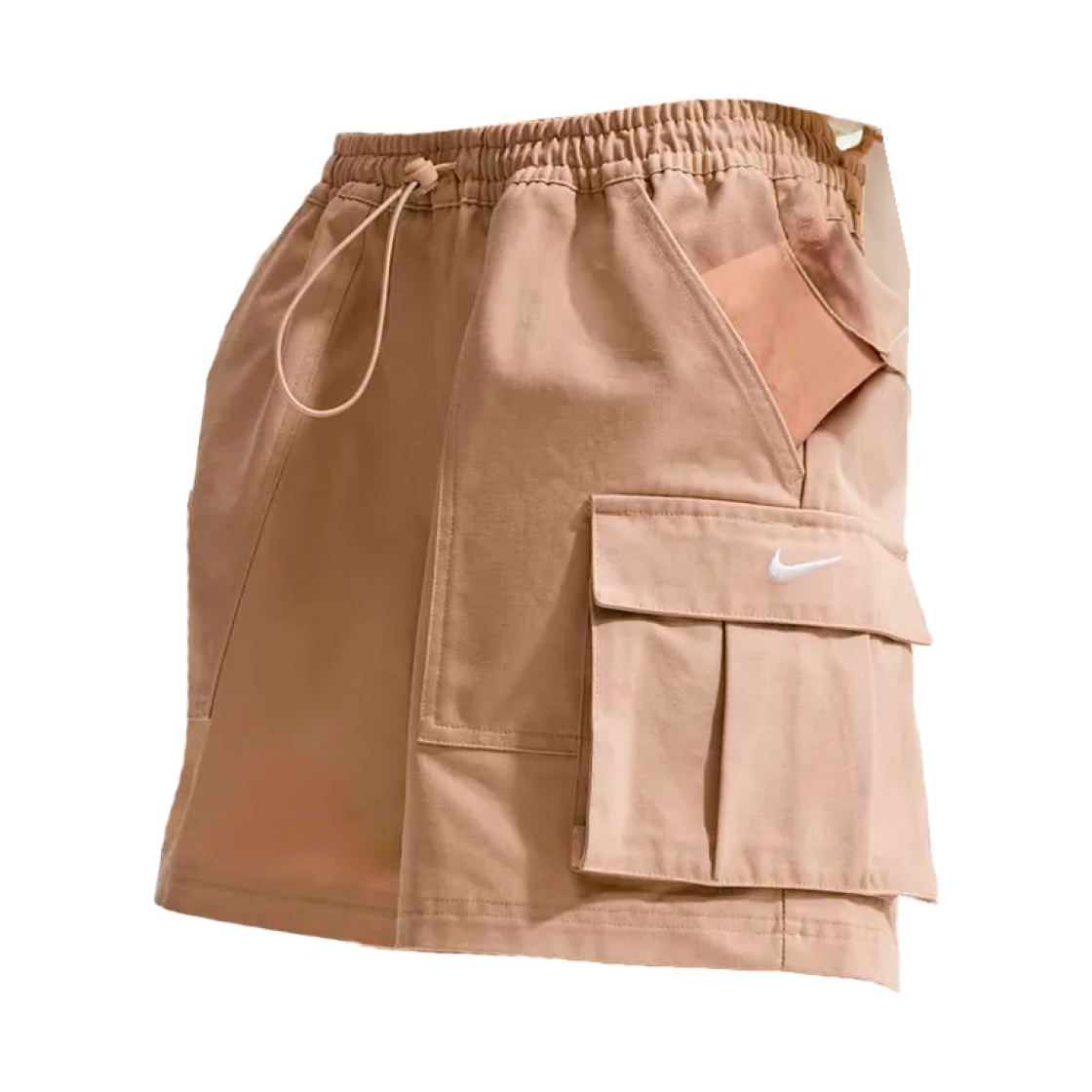 HV2619-286 (W) Nike NSW Mid-Rise Loose 5 Inch Cargo Shorts Linen Sail - Asia