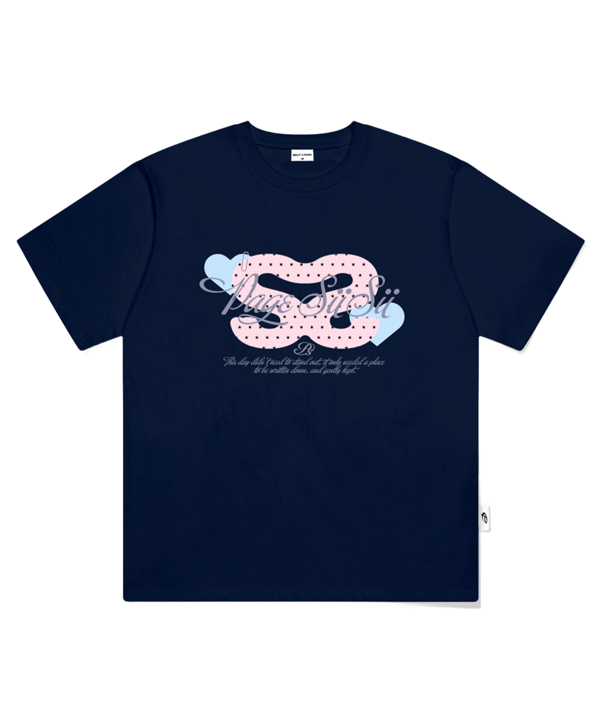 P261OTS038NV pagesiisii SiiSii Collage Print Short Sleeve T-Shirt Navy