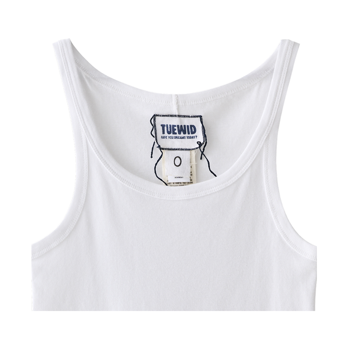 투위드 립 탱크탑나시 화이트(Tuewid Ribbed Sleeveless Tank Top In Salt) - 4