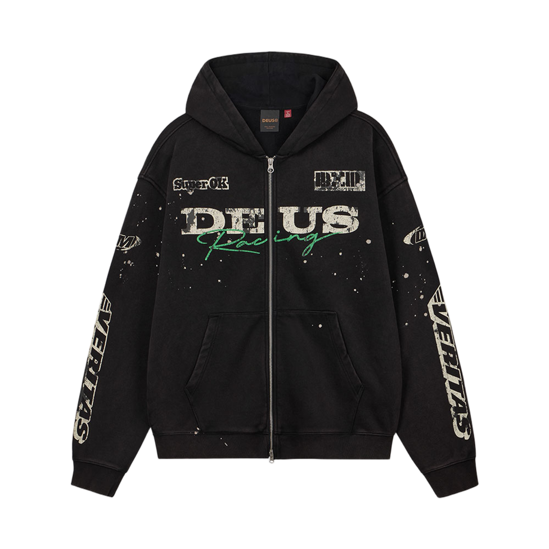 데우스 엑스 마키나 니트로 집 후드 제트 블랙(Deus Ex Machina Nitro Zip Hoodie Jet Black)