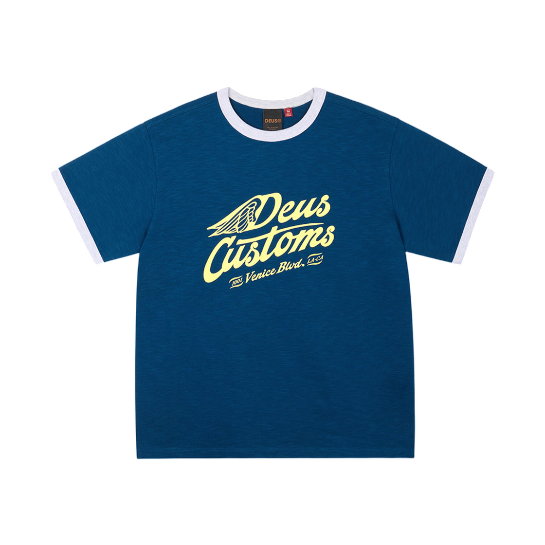 D262UTS240-060 Deus Ex Machina Winglet Ringer T-Shirt Blue
