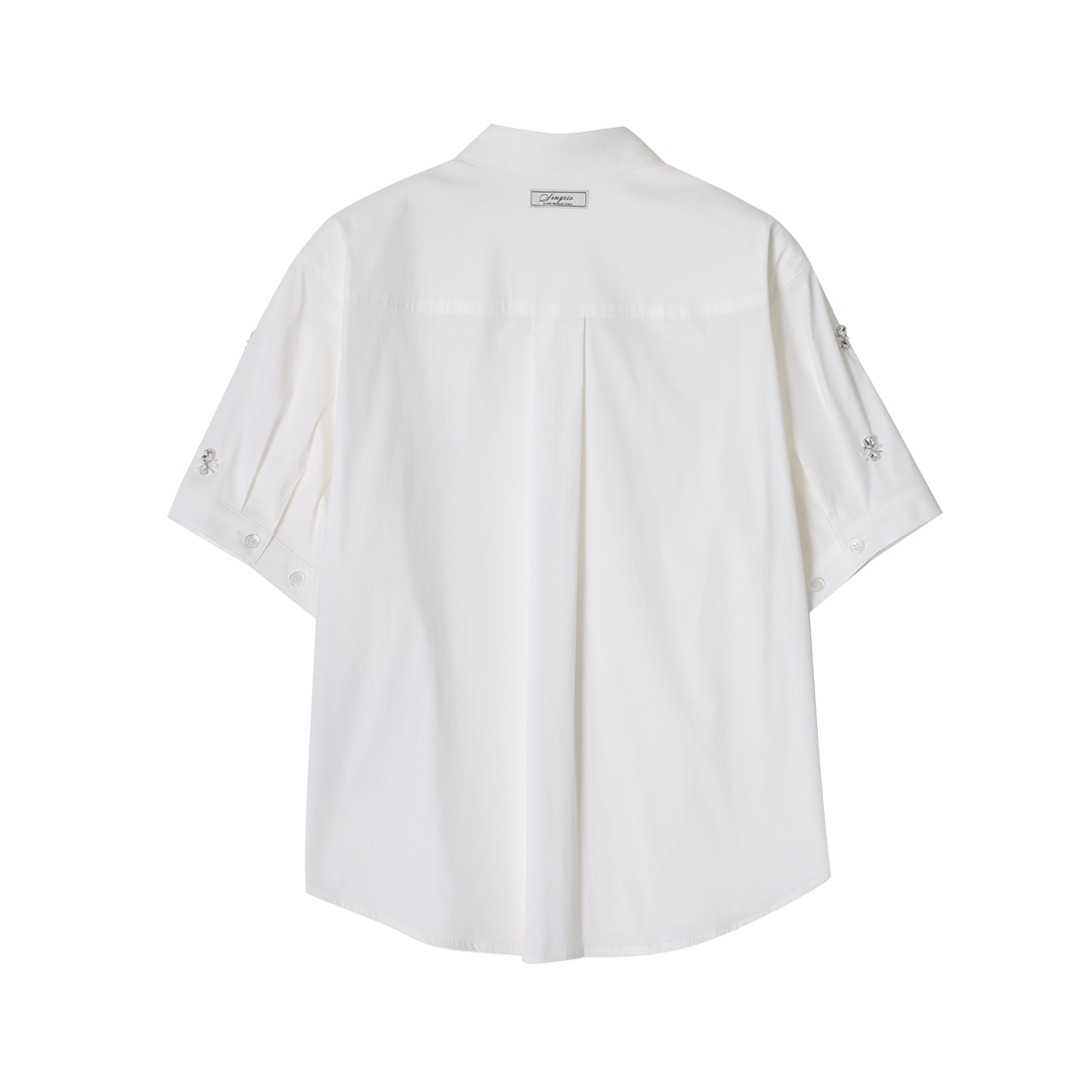 (W) 송지오 허니비 아플리케 하프 셔츠 화이트((W) SONGZIO Honeybee Applique Half Shirt White) - 2