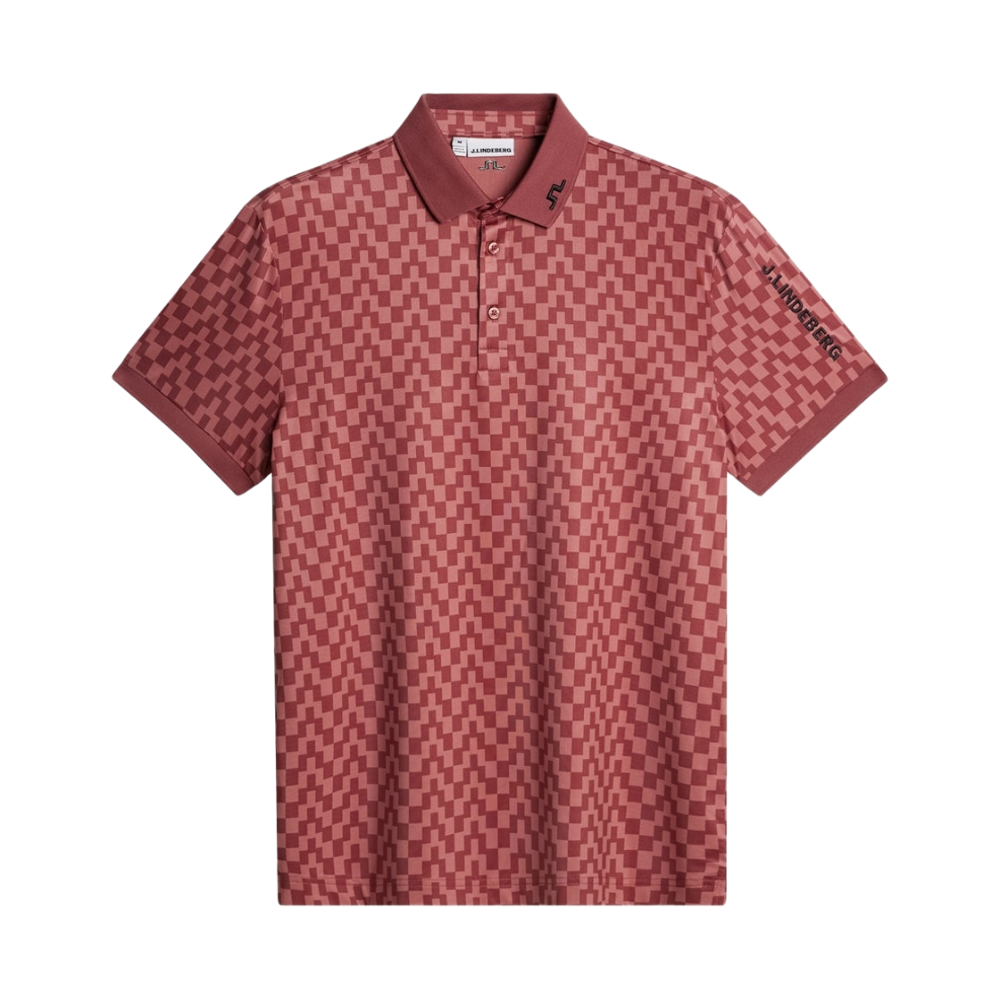 GMJT14652-G155 J.Lindeberg Tour Tech Print Polo Bridge Stack Apple Butter