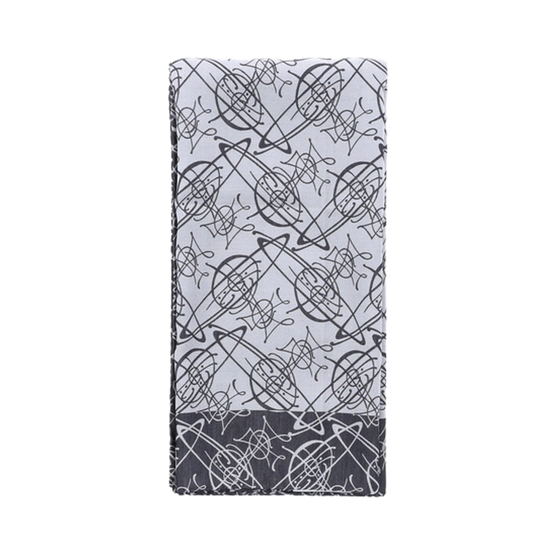 81030033-W01G1-N401 (W) Vivienne Westwood Orb Silk Scarf Black
