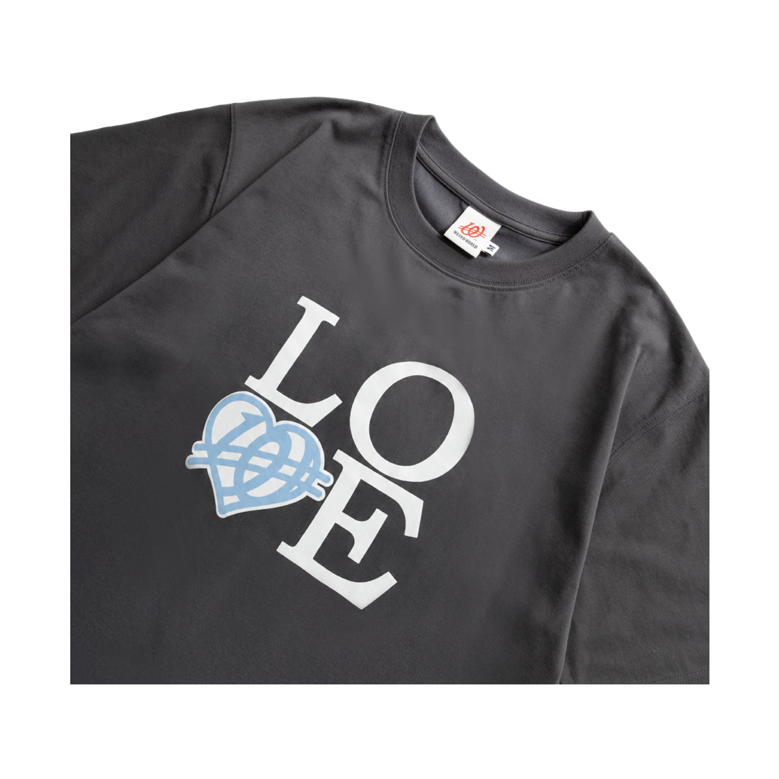 위얼드월드 빅 러브 하프 티셔츠 그레이(Weirdworld We World Big Love Half T-shirt Grey) - 3