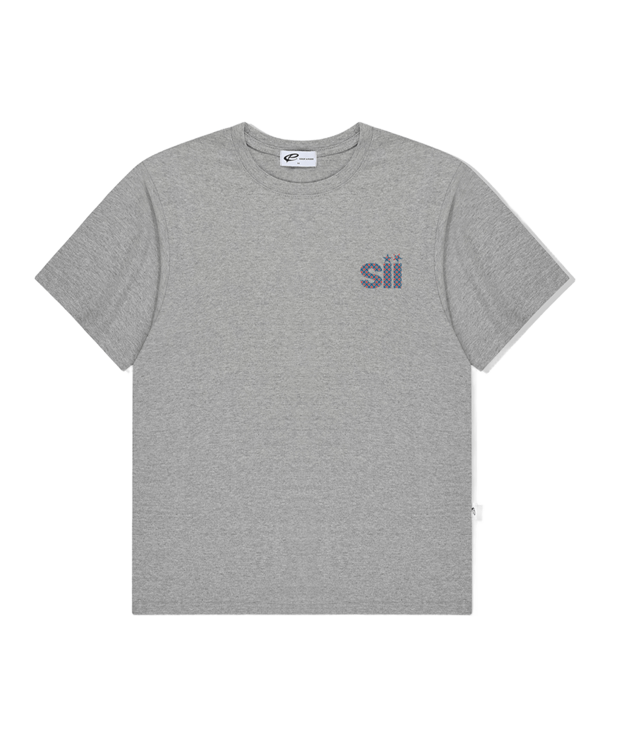 P261OTS004GR pagesiisii Small Vintage Star I-Point Print Oversized T-Shirt Gray
