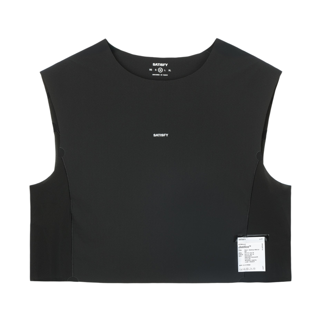 11077-00001 Satisfy Justice Trail Cropped Muscle T-Shirt Black