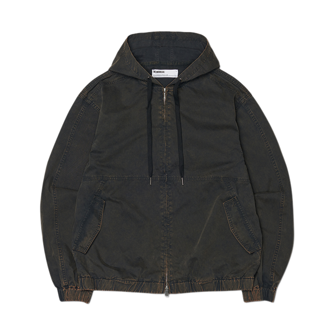 노매뉴얼 W.C 후디드 자켓 블리치드 블랙(NOMANUAL W.C Hooded Jacket Bleached Black)
