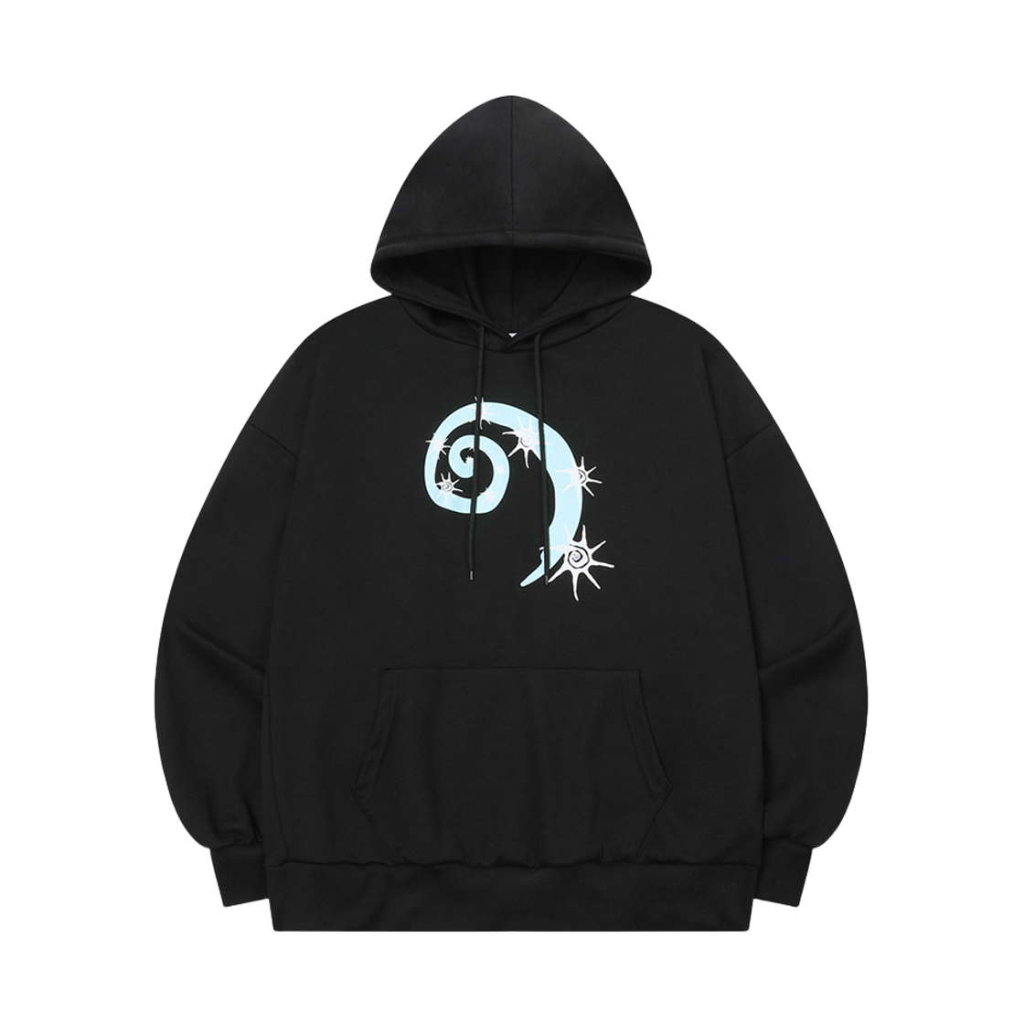 C-P00000BK Coiris Nave Swirl Logo Hood T Black