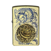 Zippo Blue Dragon Coin Emblem Lighter Gold
