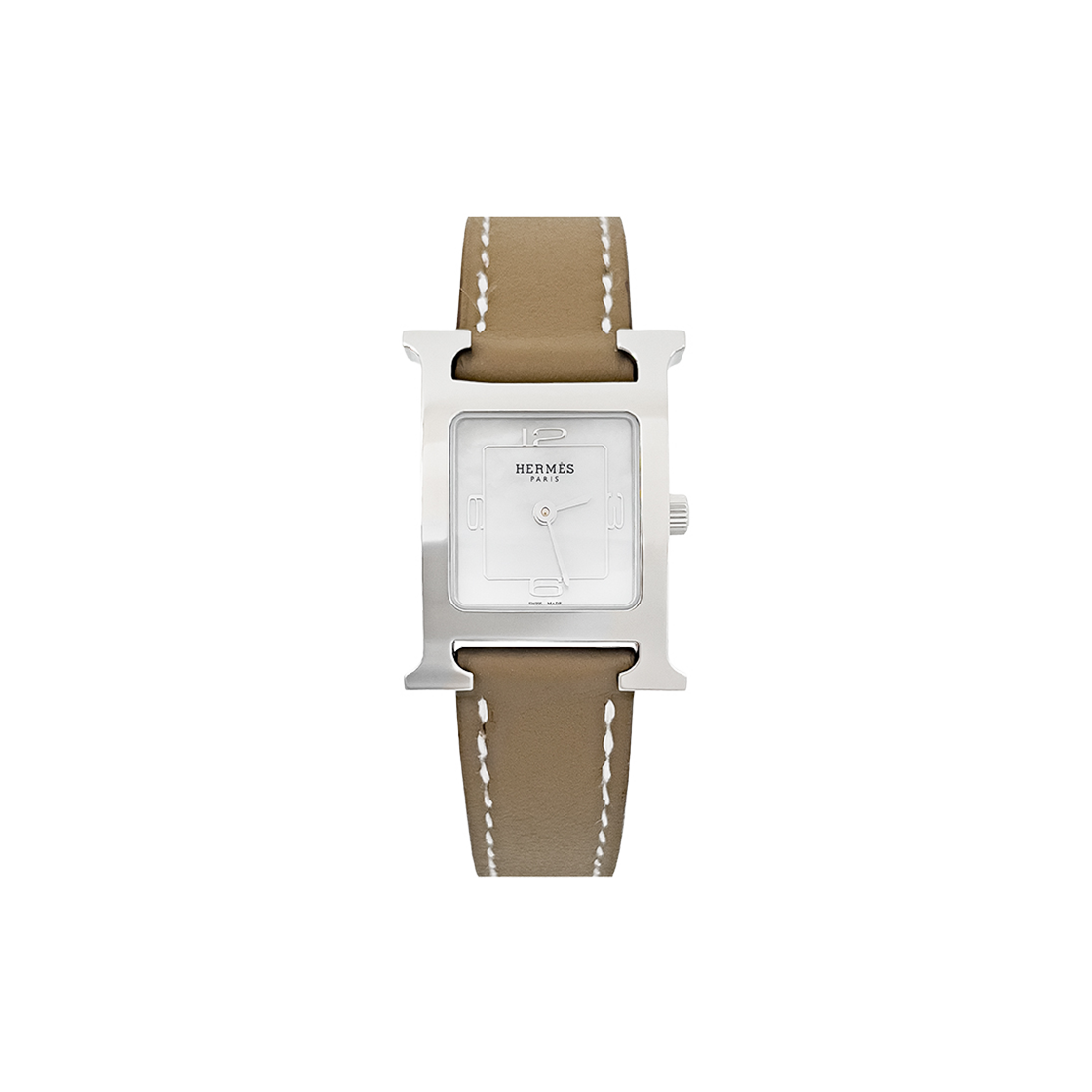 ITVM37STGHD9 Hermes H Hour PM Silver Etoupe Swift