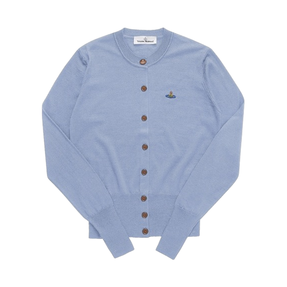 1803002P-Y001A-K402 (W) Vivienne Westwood Bea Wool Silk Cardigan Blue