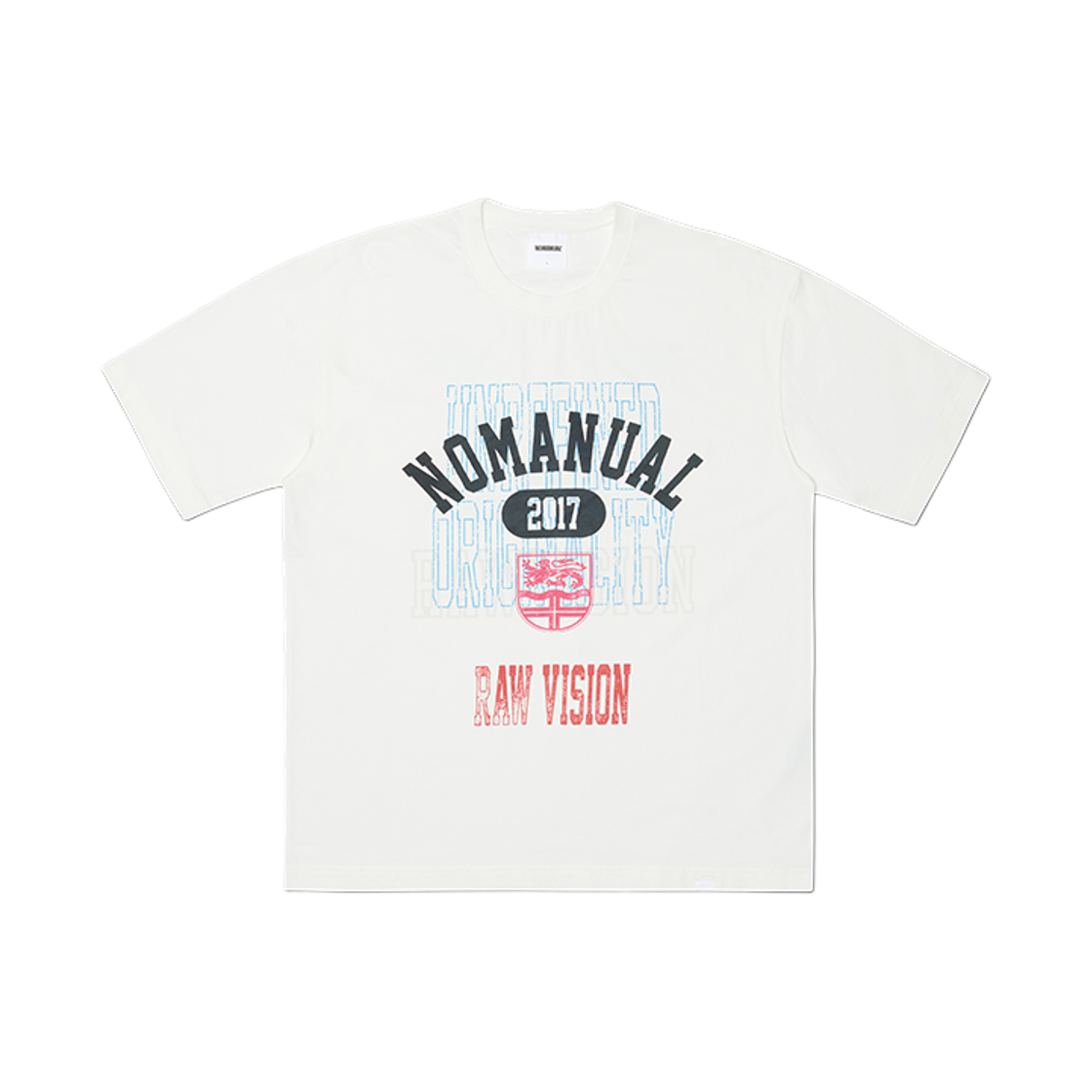 노매뉴얼 G.P 프린티드 티셔츠 빈티지 화이트(NOMANUAL G.P Printed T-shirt Vintage White)