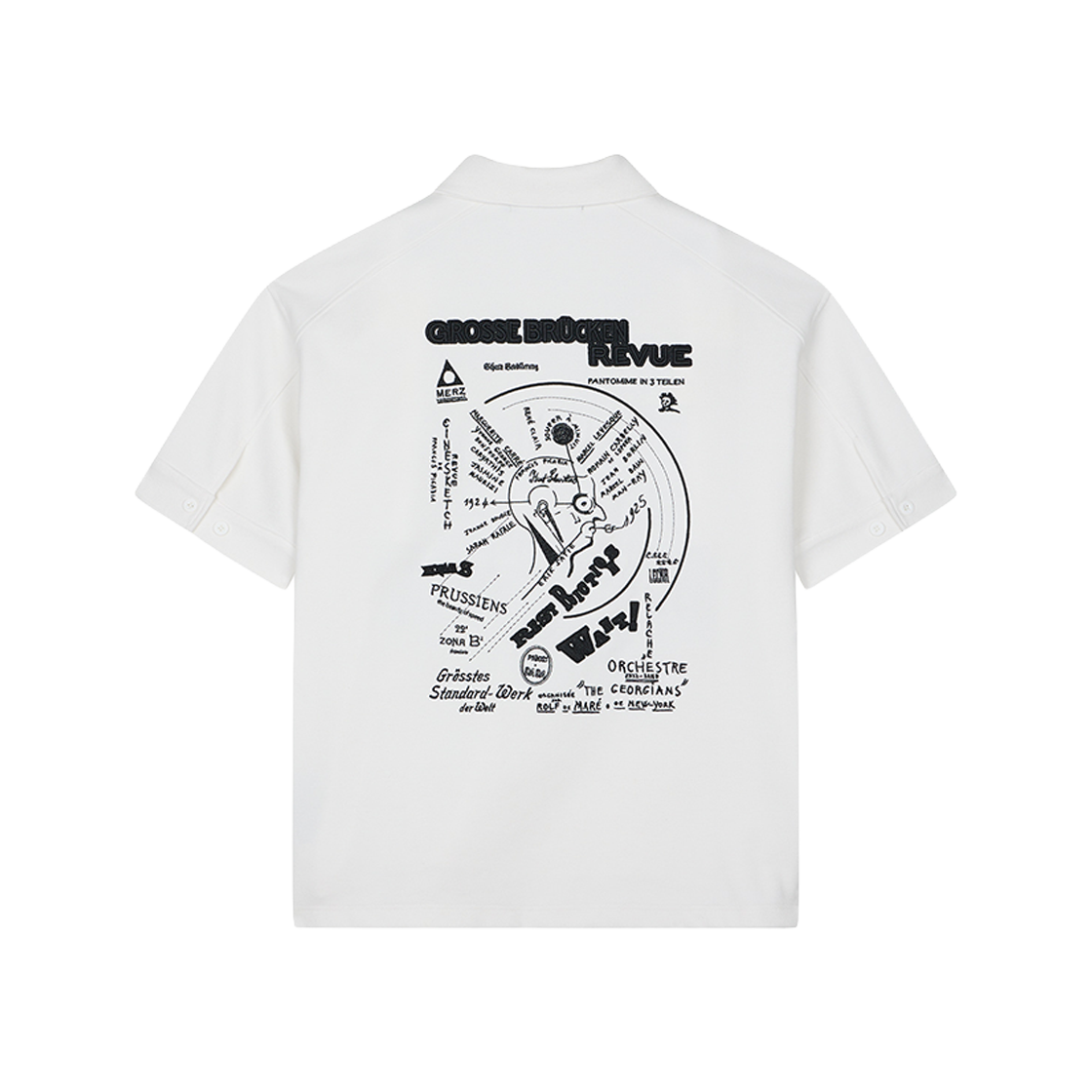 ZI3TS312WH ZIOSONGZIO Schwitters Open COLLARED T-Shirts White