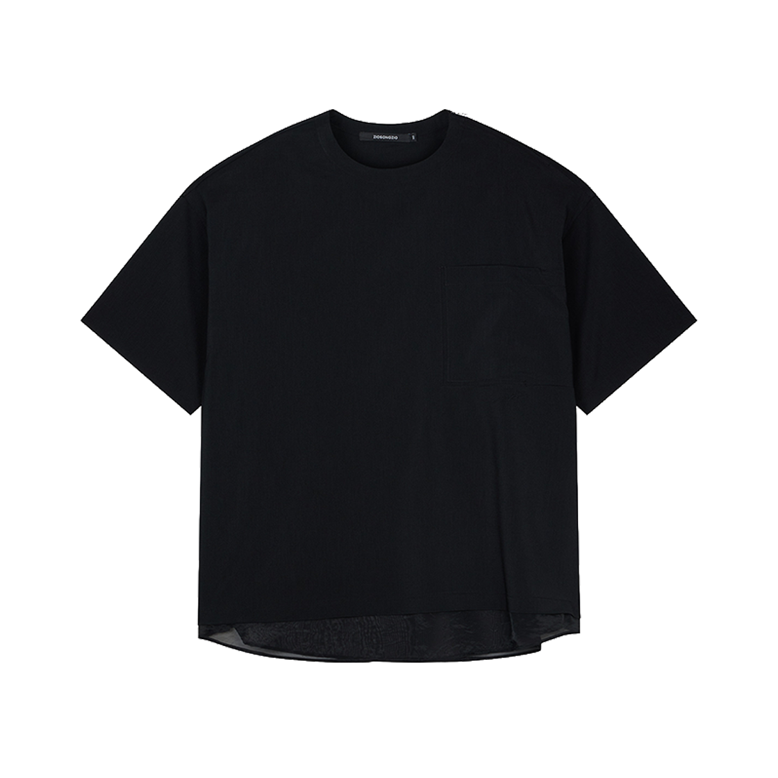 ZI3TS303BK ZIOSONGZIO Dadaism Woven Layerd T-Shirt Black