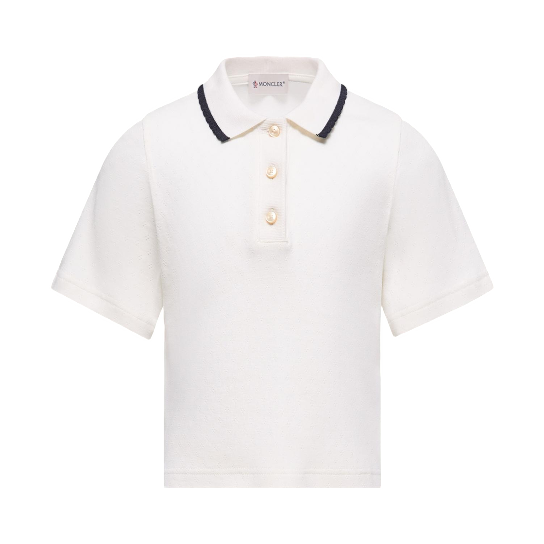 L19548A0000789BB2034 (Kids) Moncler Cotton Polo Shirt White - 26SS