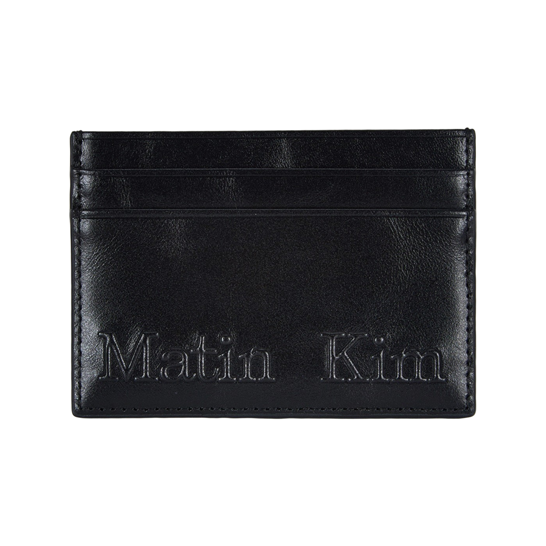 마뗑킴 엠보스드 로고 카드 월렛 블랙(Matin Kim Embossed Logo Card Wallet Black)
