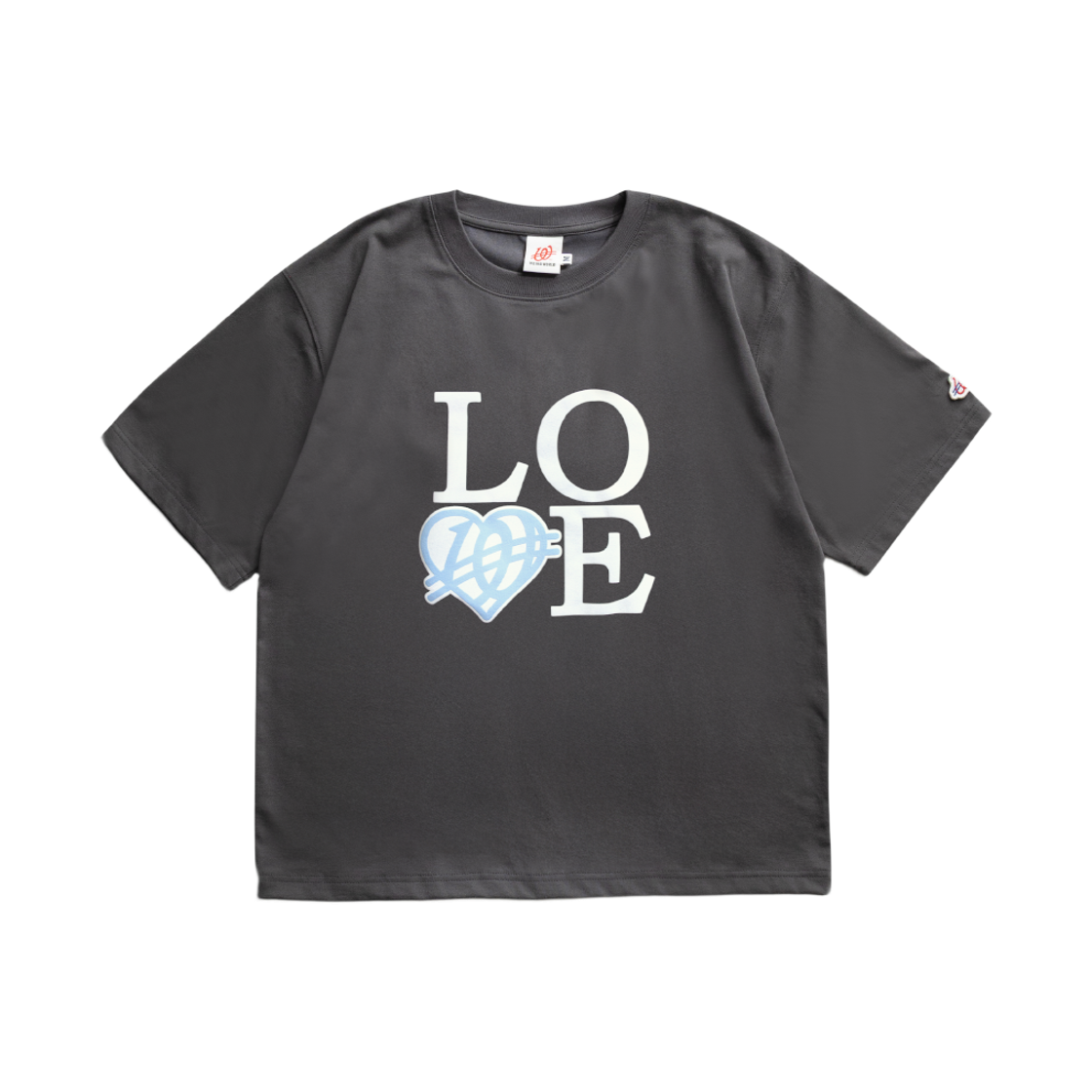 위얼드월드 빅 러브 하프 티셔츠 그레이(Weirdworld We World Big Love Half T-shirt Grey)