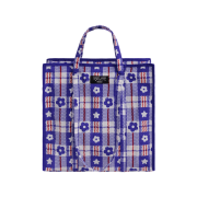 Sandy Liang x Baggu Large Nylon Market Bag Market Plaid Blue