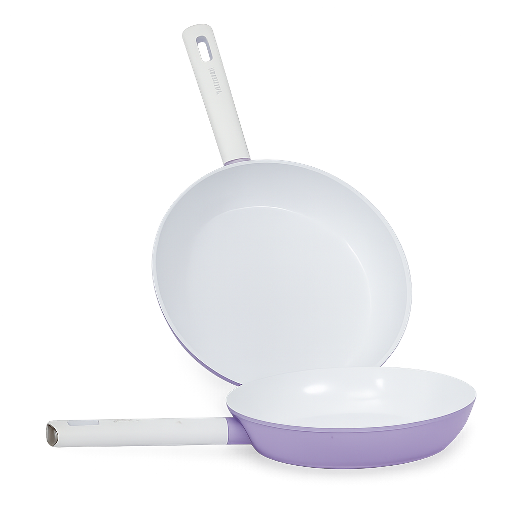 Laheine008 Laheine The QweenPotaufeu Purple Ceramic IH Frypan 24cm+28cm 2p Set