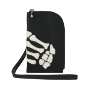 Kapital Thumbs Up Bone Hand Zip Neck Bag Black