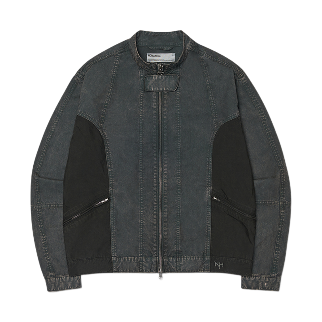 노매뉴얼 오버다이드 투톤 자켓 블랙(NOMANUAL Overdyed Two Tone Jacket Black)