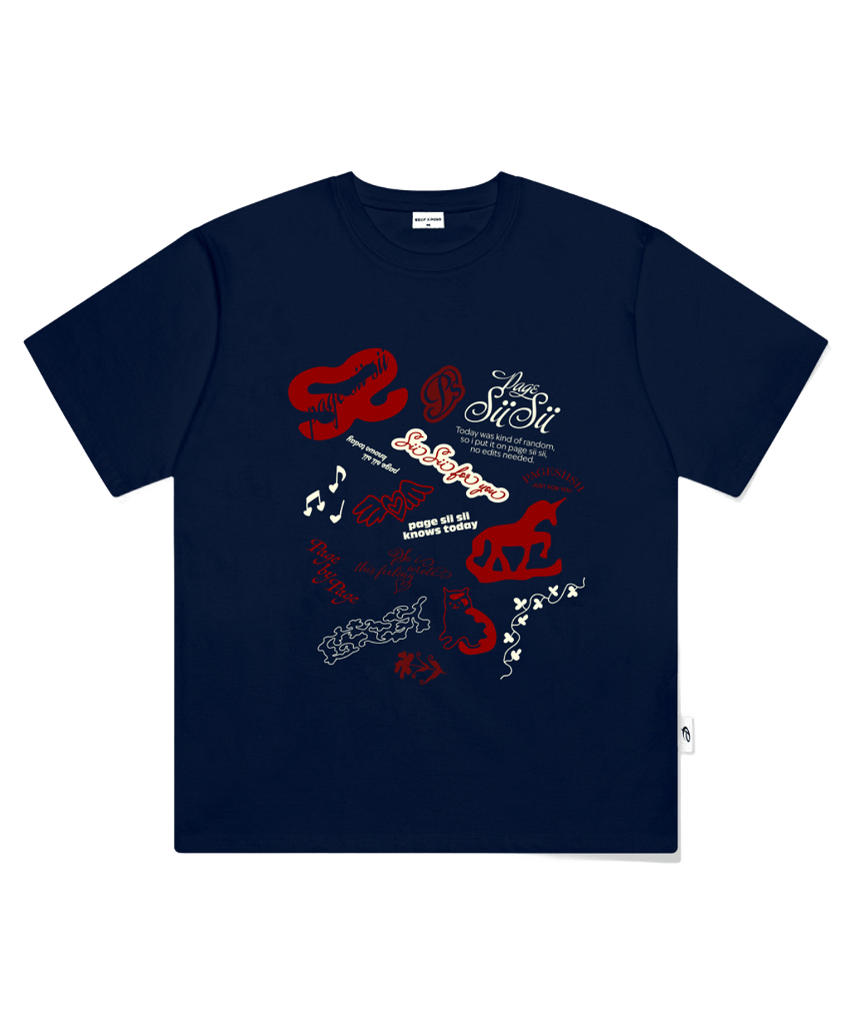 P261OTS042NV pagesiisii SiiSii Assembly Print Short Sleeve T-Shirt Navy