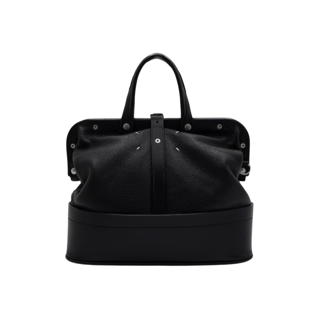 ITRP5NBNTB5O Maison Margiela S35WD0078 Black Leather Dr. Bag Unisex Tote & Shoulder Bag