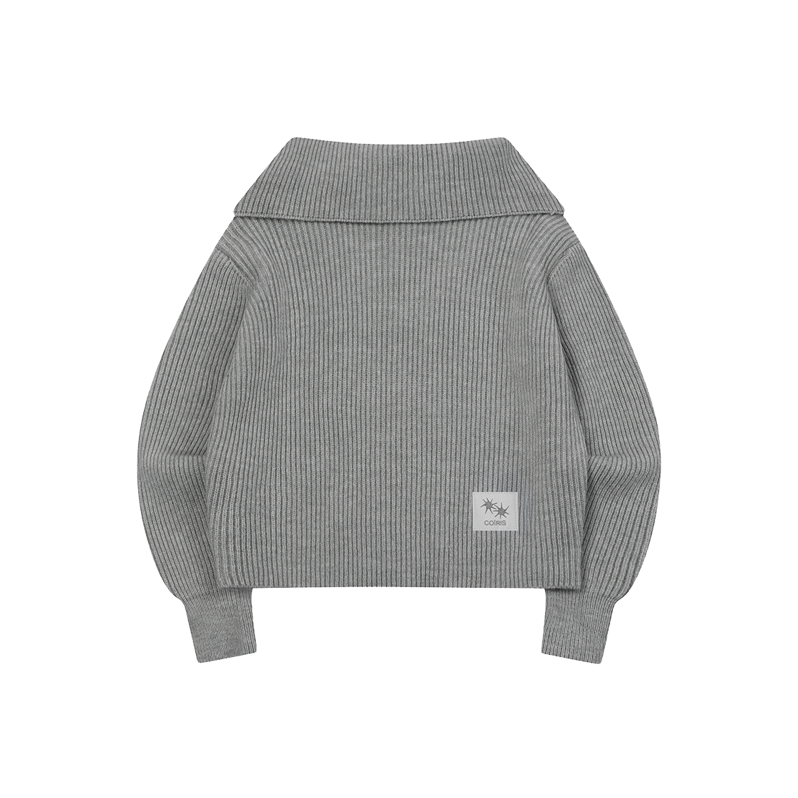 코이리스 오비아 카라넥 니트 집업 그레이(Coiris Ovia Collar-Neck Knit Zip-Up Gray) - 2