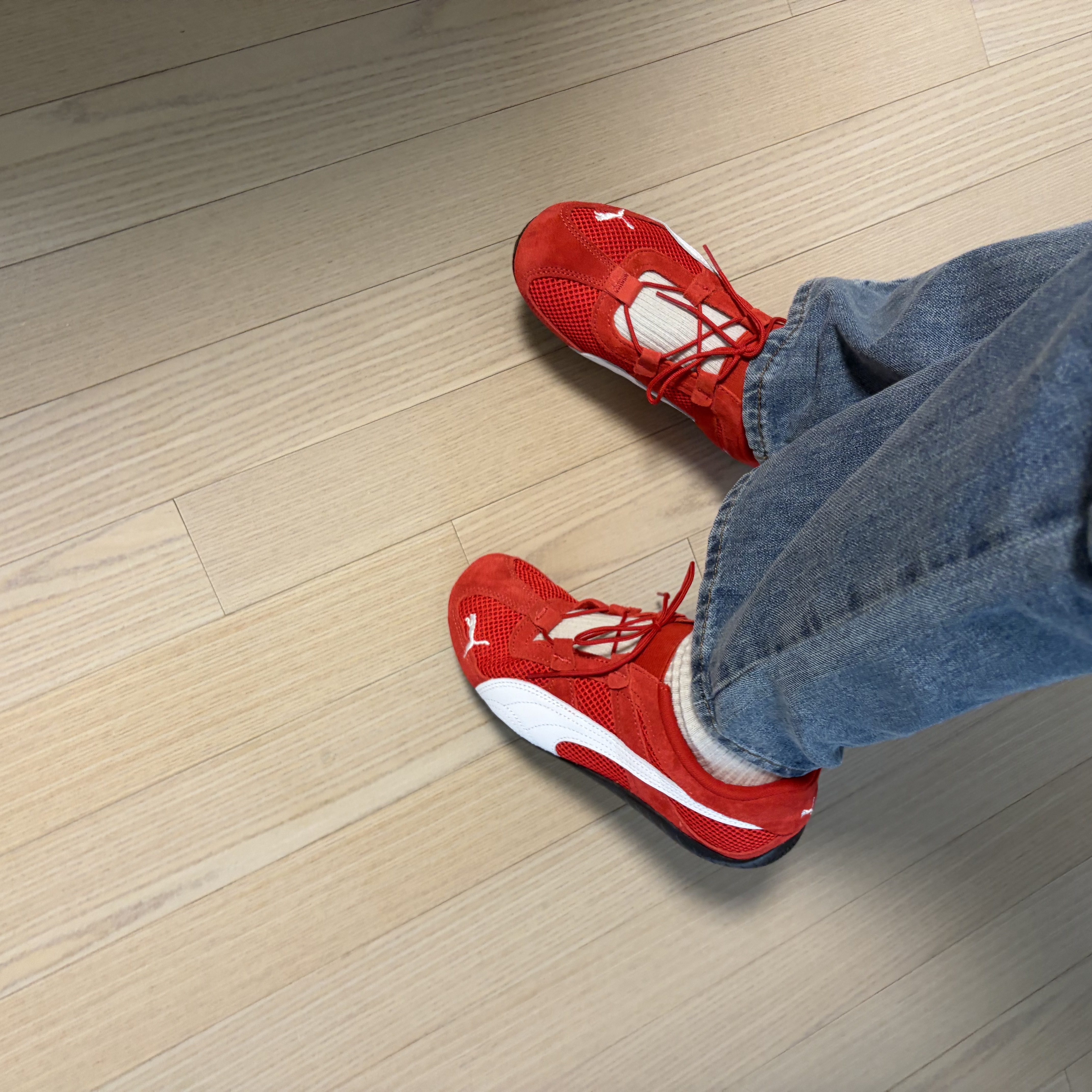 (W) Puma Speedcat Go For All Time Red Puma White 착용 스타일 - 2