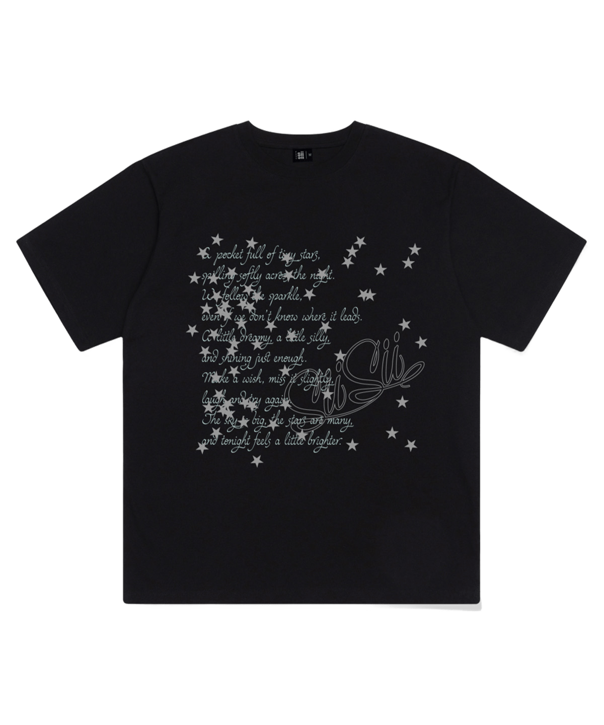 P261OTS059BK pagesiisii Random Star Print Short Sleeve T-Shirt Black
