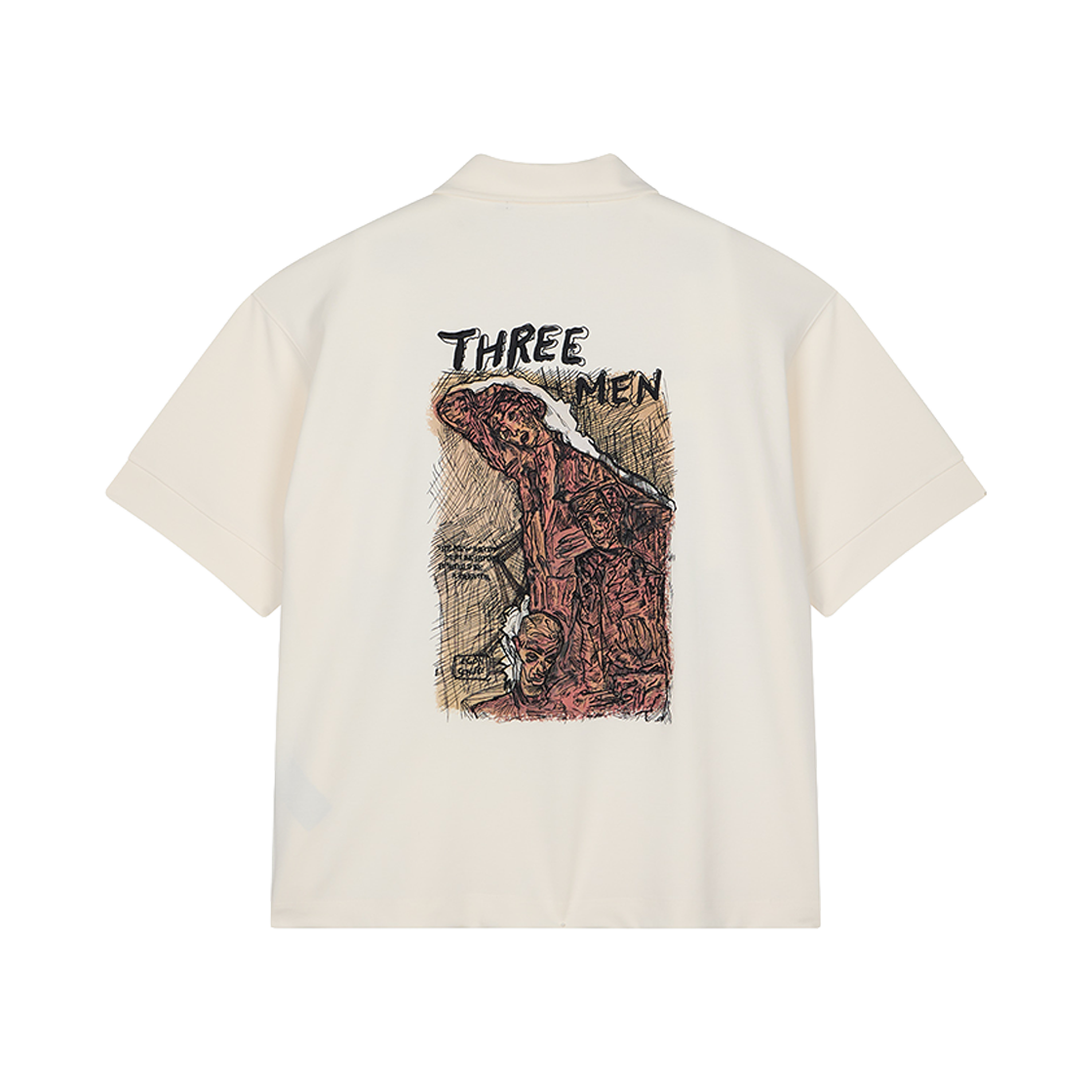 ZI3TS325CR ZIOSONGZIO Egon Schiele Collared T-Shirt Cream