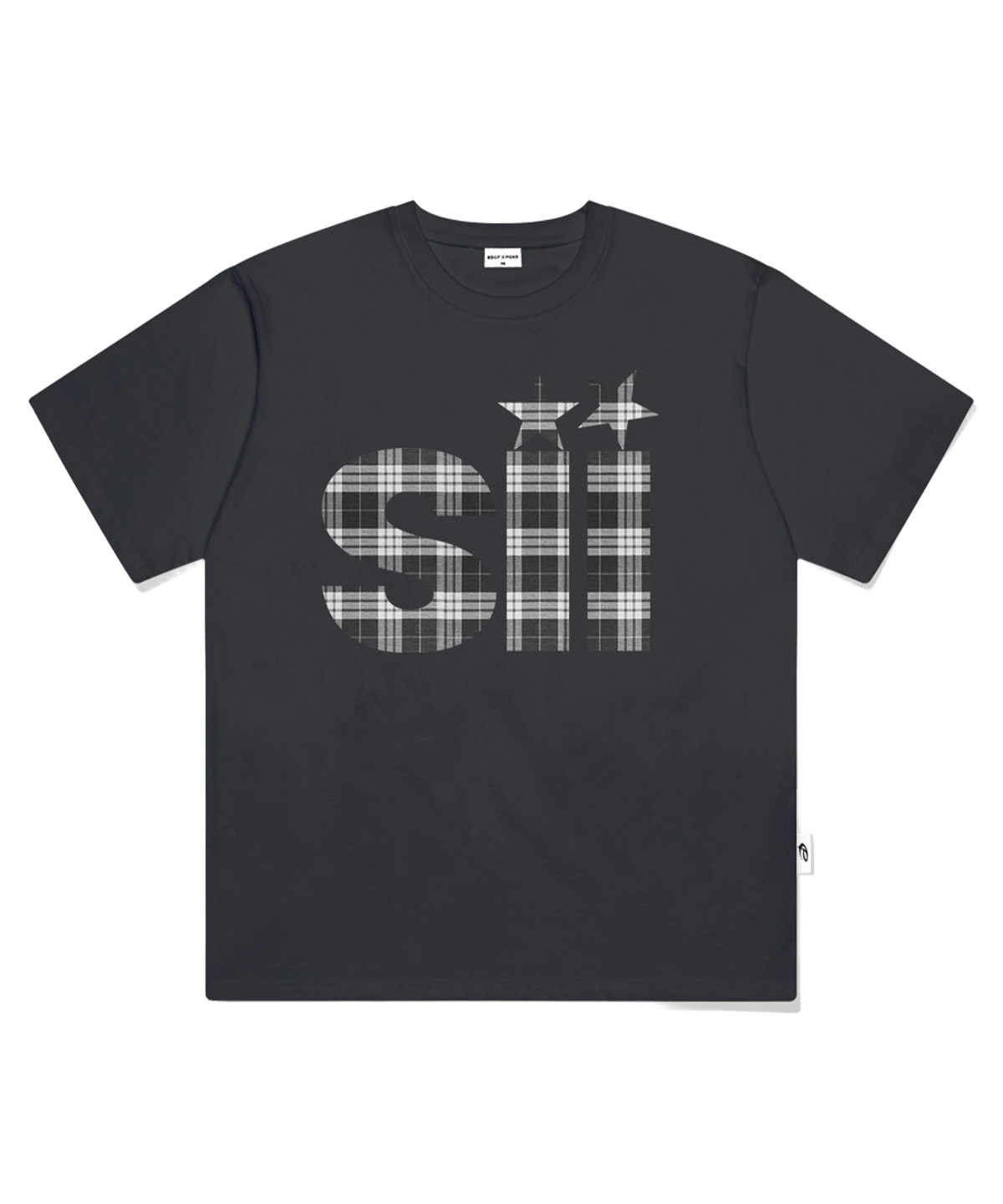 페이지시시 빅 블랙체크 아이포인트 프린트 오버핏 반팔티 차콜(pagesiisii Big Black Check I-Point Print Oversized T-Shirt Charcoal) - 1