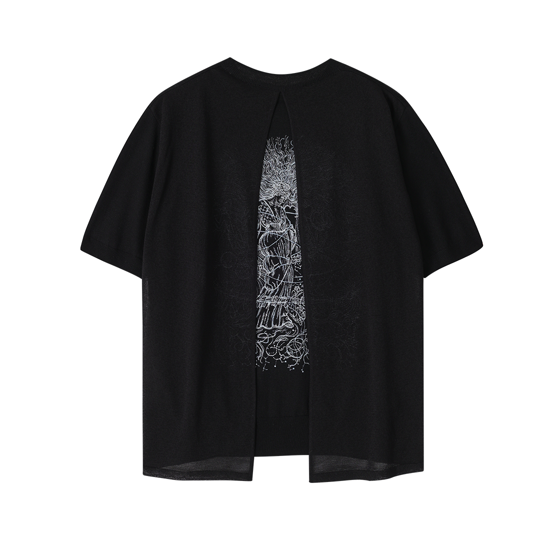 (W) 송지오 컬렉션 셀레스티얼 엠브로이드 베일드 니트 블랙((W) SONGZIO COLLECTION Celestial Embroidered Veiled Knit Black) - 2