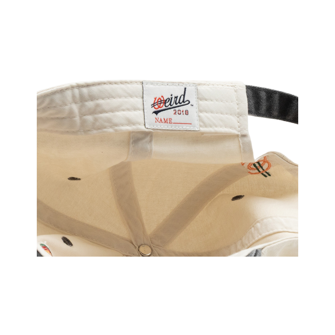 위얼드월드 위얼드 타워 피그먼트 배색 볼캡 아이보리(Weird World Weird Tower Pigment Color Block Ball Cap Ivory) - 5