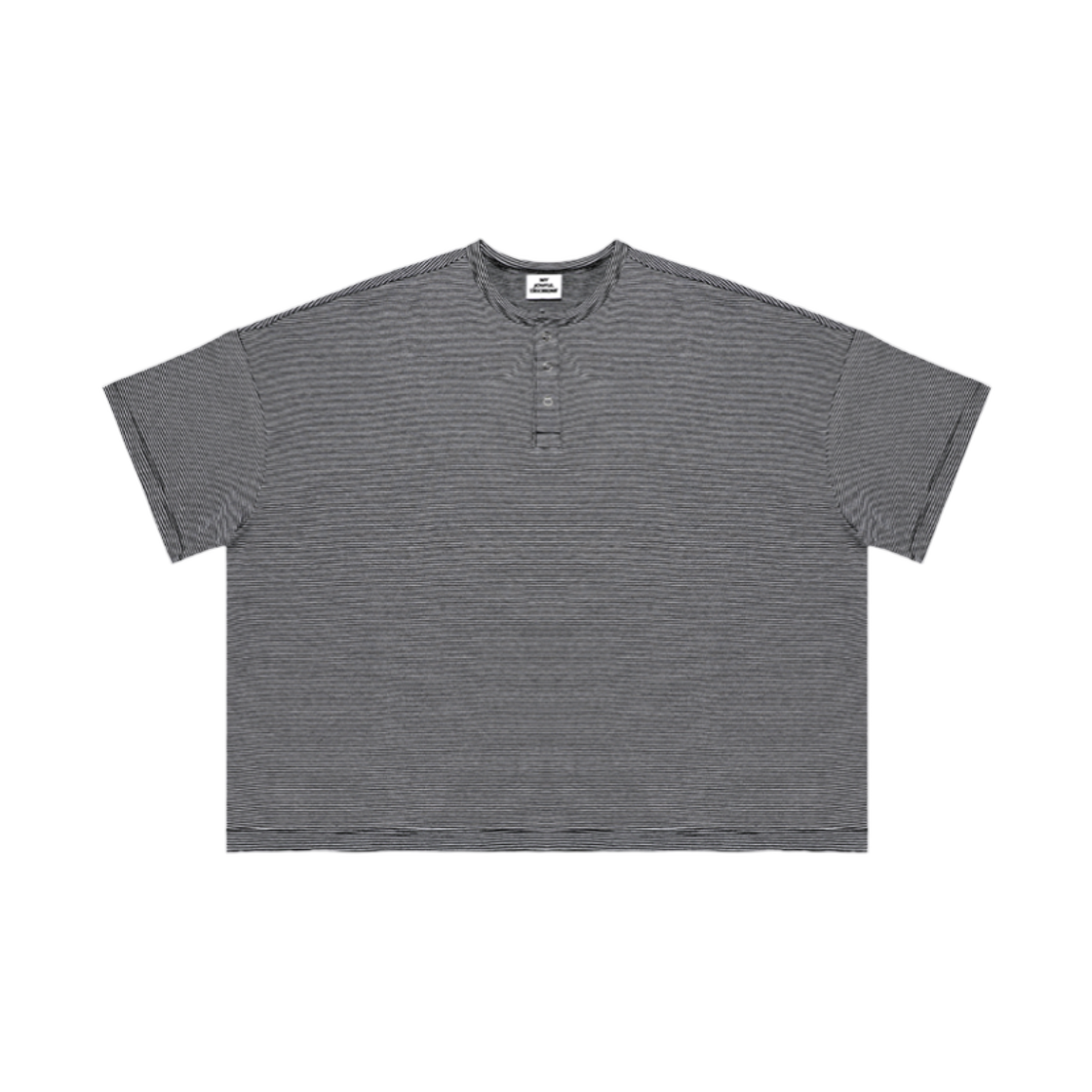 엠제이디 스트라이프 헨리넥 티셔츠 블랙(MJD Striped Henry-Neck T-Shirt Black)